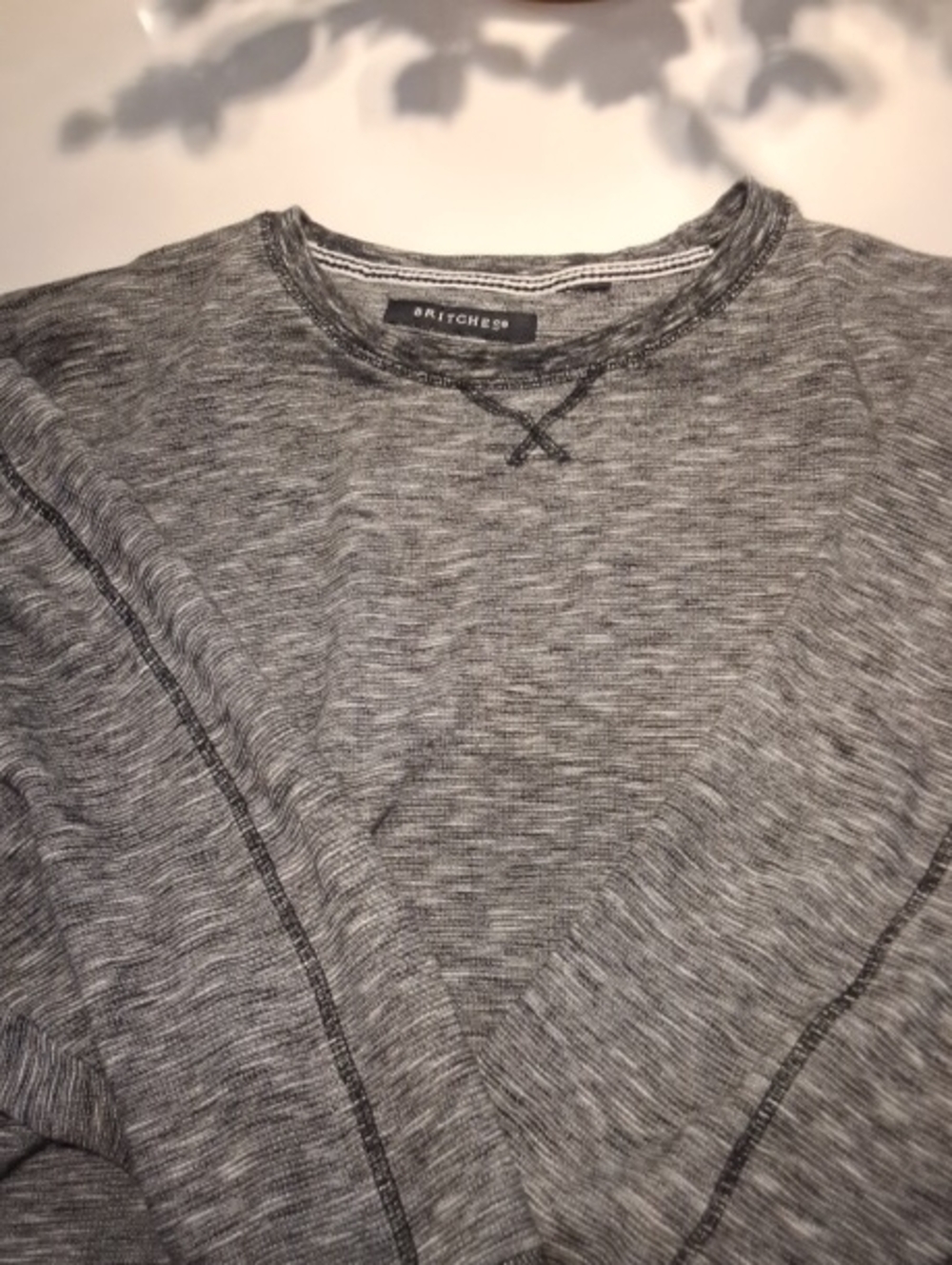 BRITCHES Men's Heather Gray Crewneck Sweater